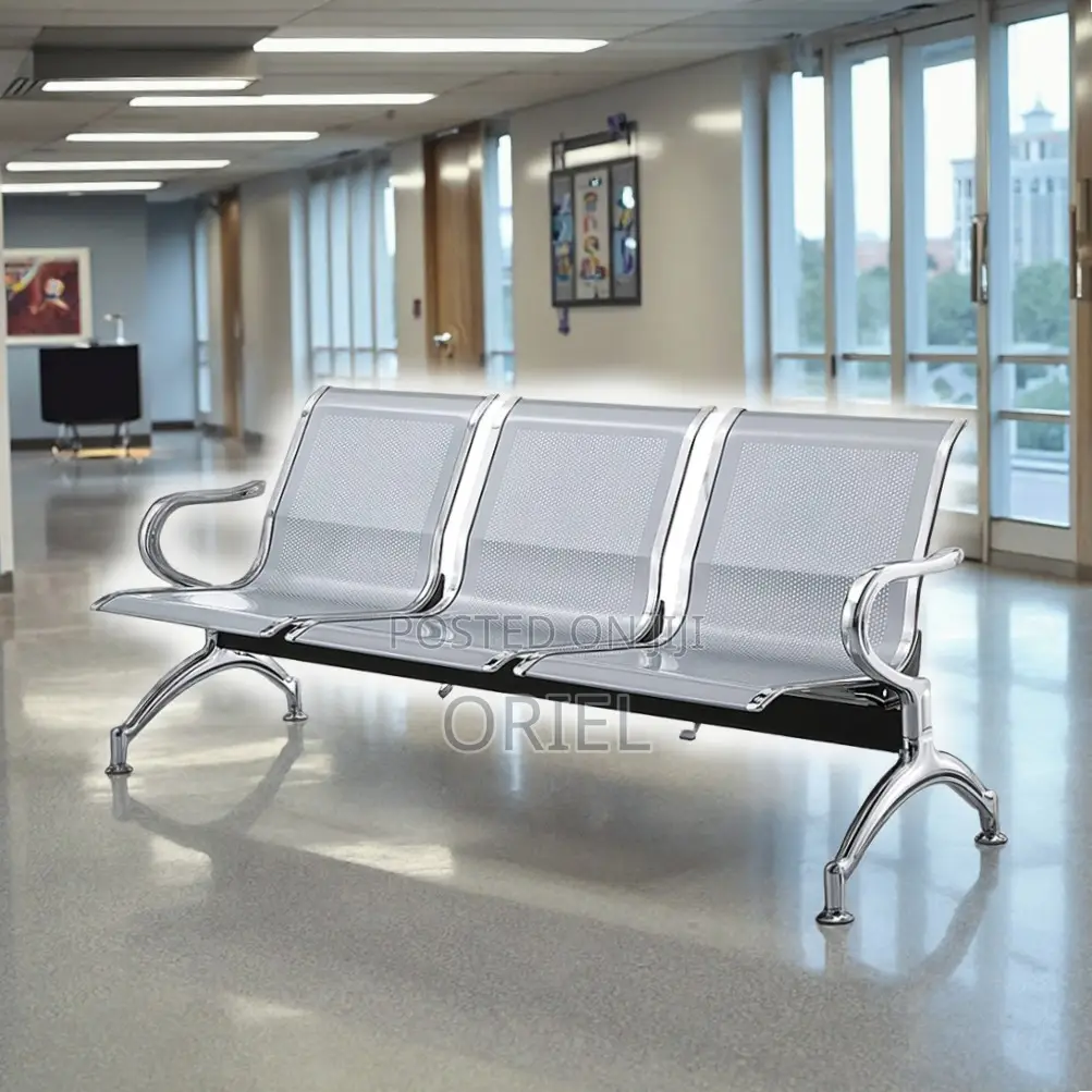 Office Bench : 3-Seater Hospital Waiting Steel Bench