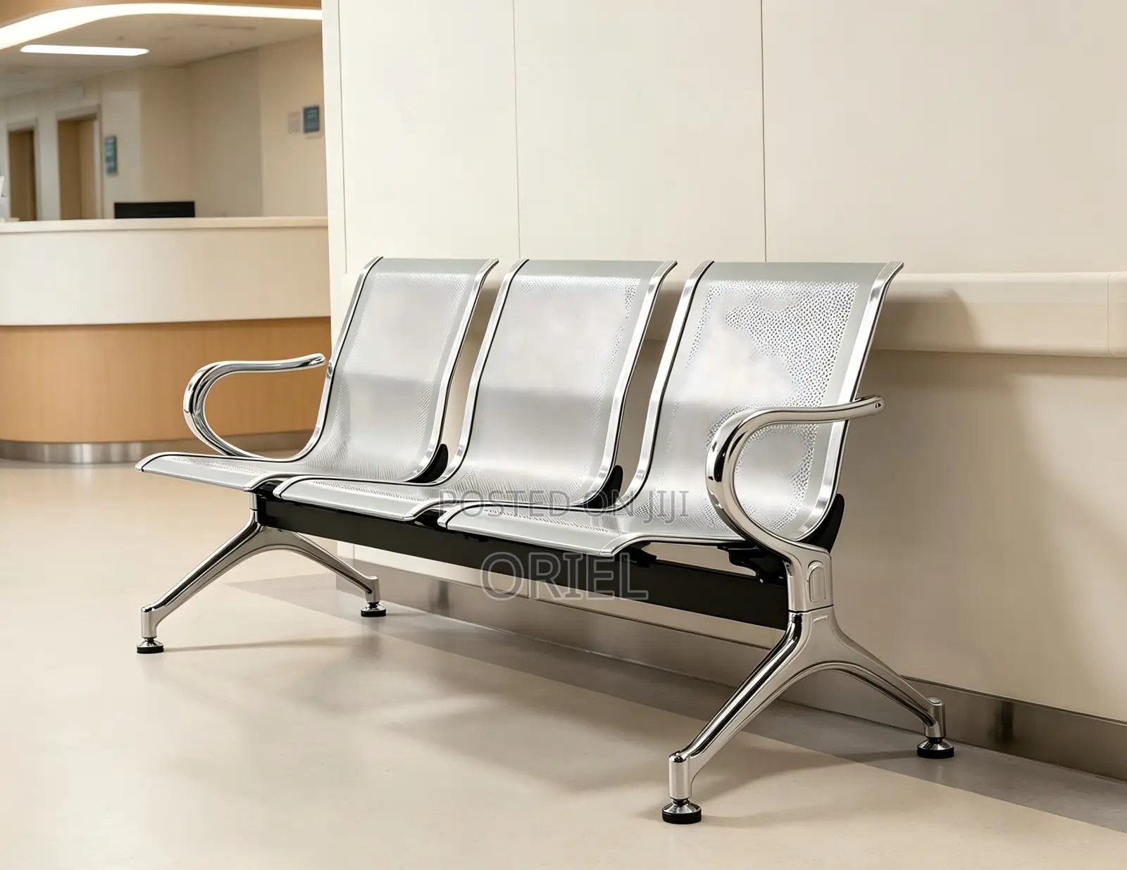 Office Bench : 3-Seater Hospital Waiting Steel Bench