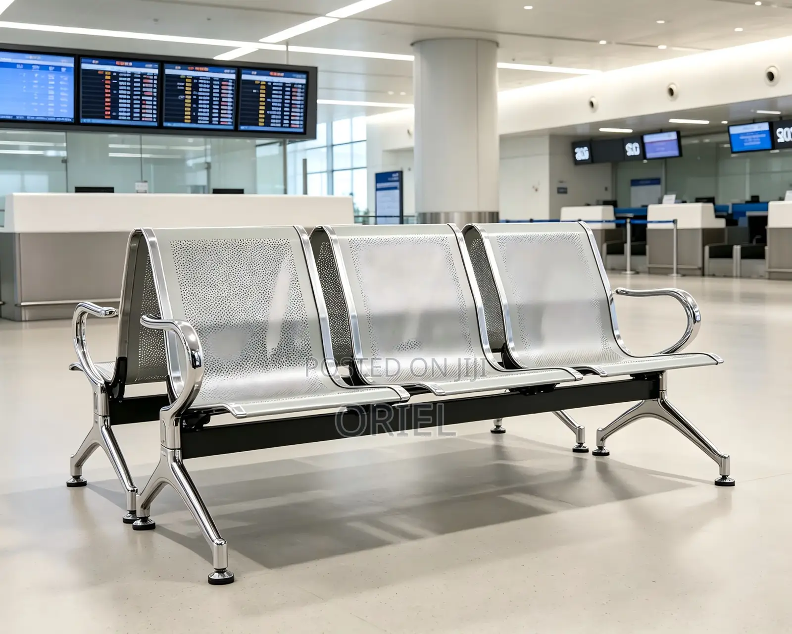 Office Bench : 3-Seater Hospital Waiting Steel Bench