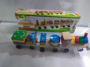 Wooden Geometric Shape Stacking Train