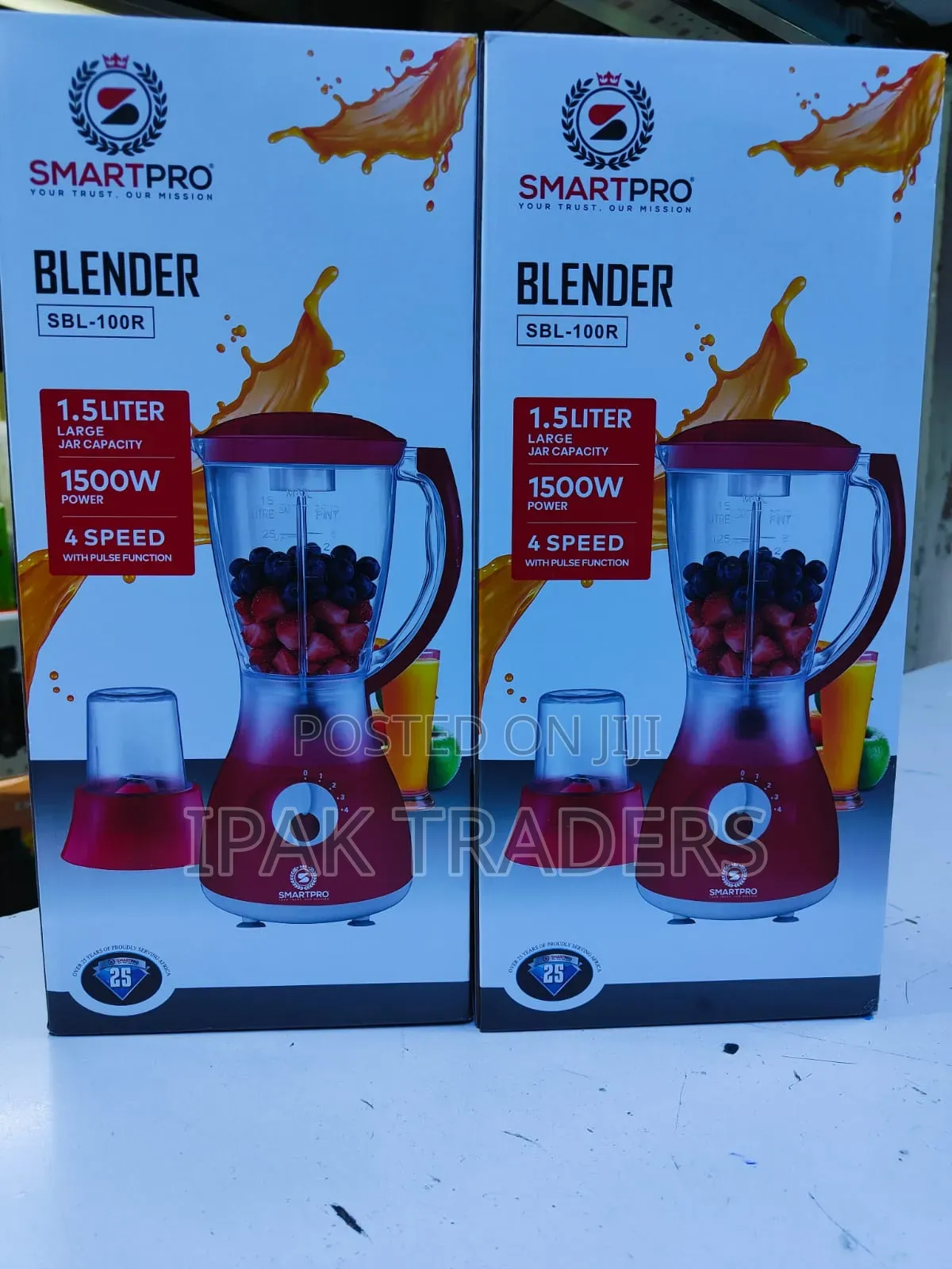 Smart Pro Blender SBL-100R 1.5L 1500W – 4 Speed + Pulse, Heavy Duty