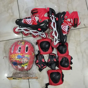 Skate Shoes With Helmets and Safety Gear