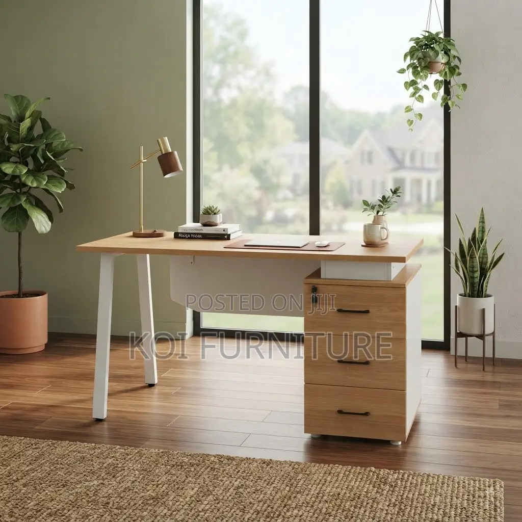 Office Desk; 140CM Executive Home Offices Classic Desk With Metal Legs