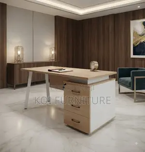 Office Desk; 140CM Executive Home Offices Classic Desk With Metal Legs