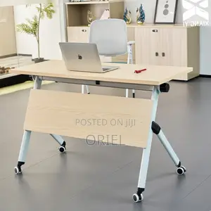 Office Table : Brown Foldable Training Conference Table