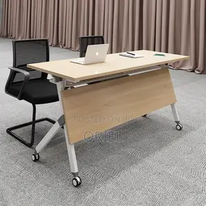 Office Table : Brown Foldable Training Conference Table
