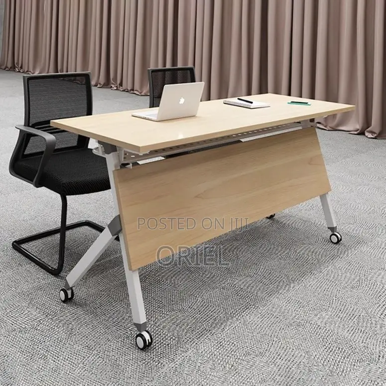 Office Table : Brown Foldable Training Conference Table