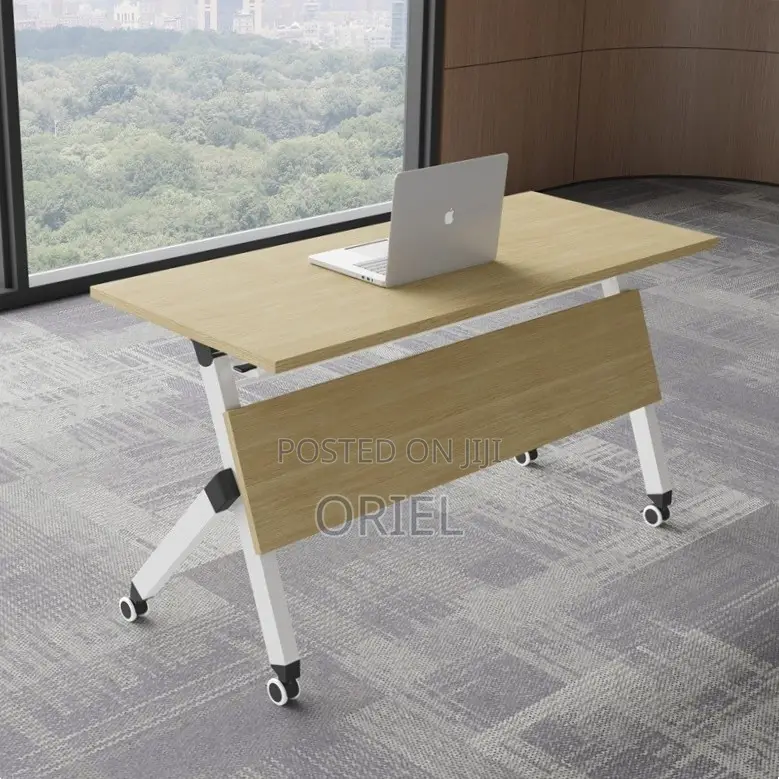 Office Table : Brown Foldable Training Conference Table
