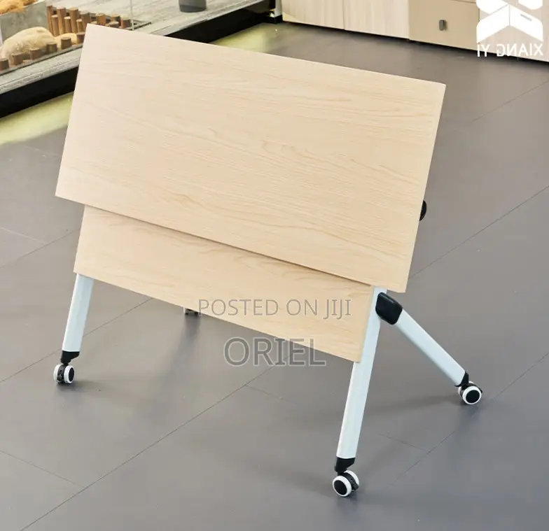 Office Table : Brown Foldable Training Conference Table