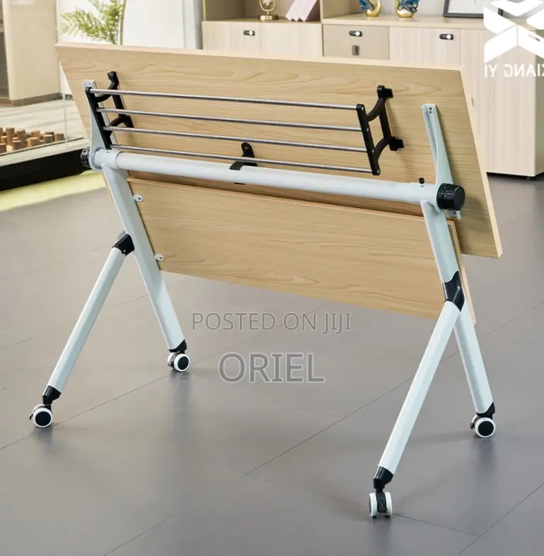 Office Table : Brown Foldable Training Conference Table