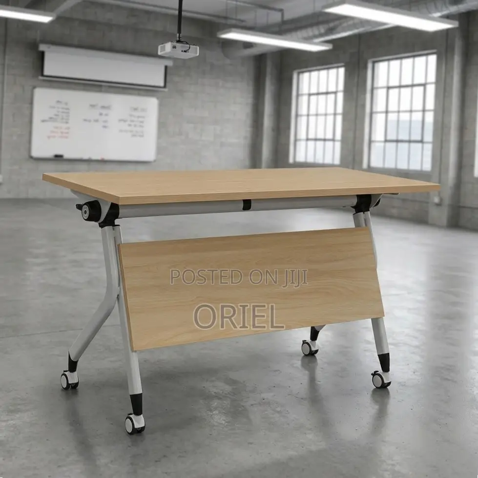 Office Table : Brown Foldable Training Conference Table