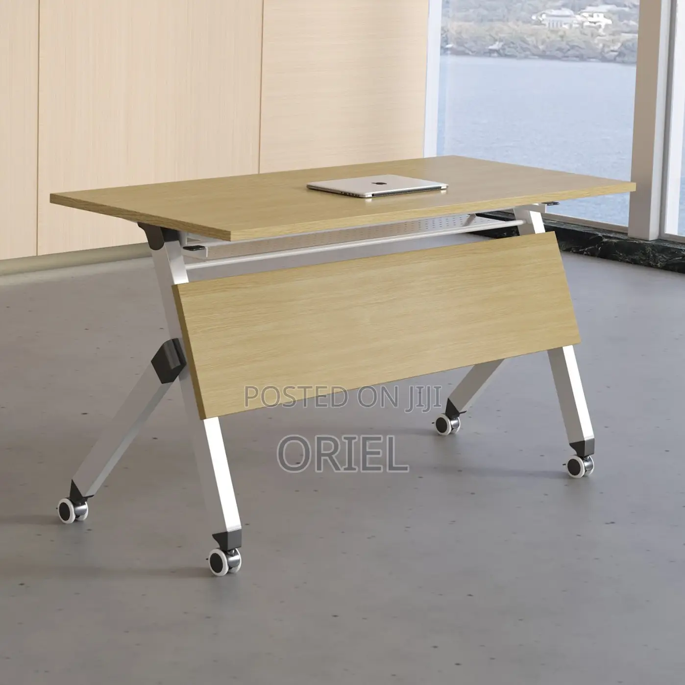 Office Table : Brown Foldable Training Conference Table