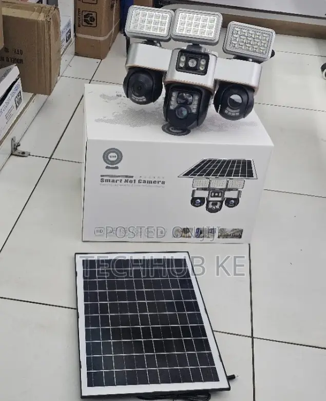 Triple Lens V380 Pro 4g Smart Solar Powered PTZ Surveillance CCTV