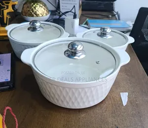 3 PCS Ceramic Serving Dishes With a Glass Cover