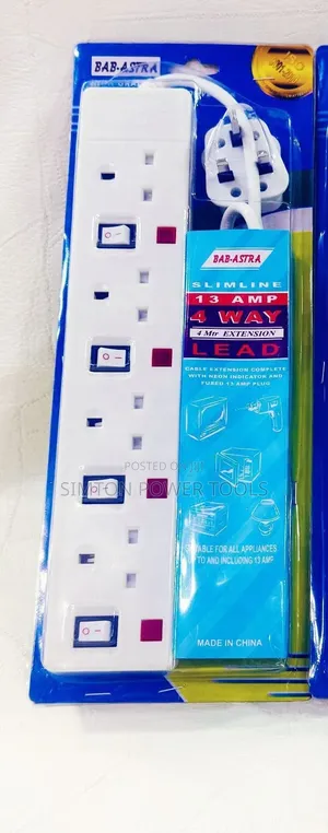 Bab-Astra 4-Way Extension Cables With Individual Neon Switches