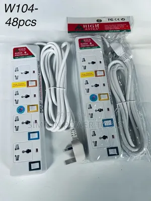 High Astra 4-Way Surge Protector Extension Sockets.