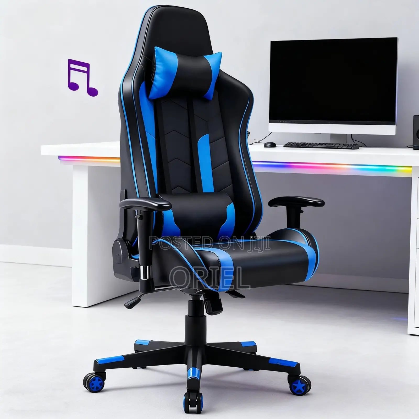 Gaming Chair : Leather Padded Home Office Gaming Chair