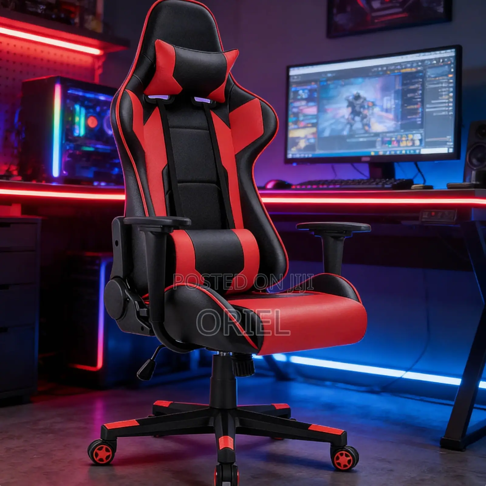 Gaming Chair : Leather Padded Home Office Gaming Chair