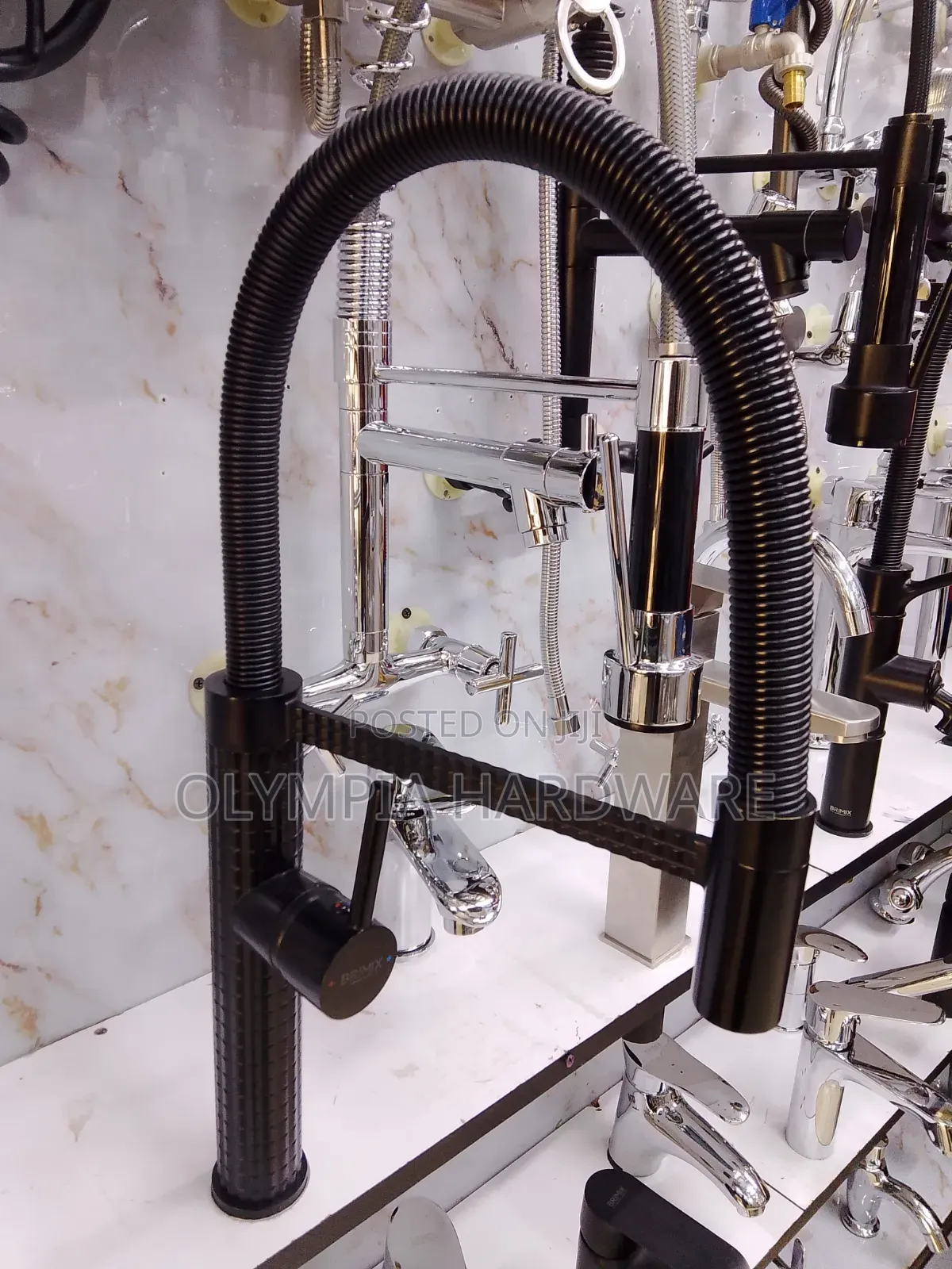 Matt Black Brimix Kitchen Mixer Pull Out