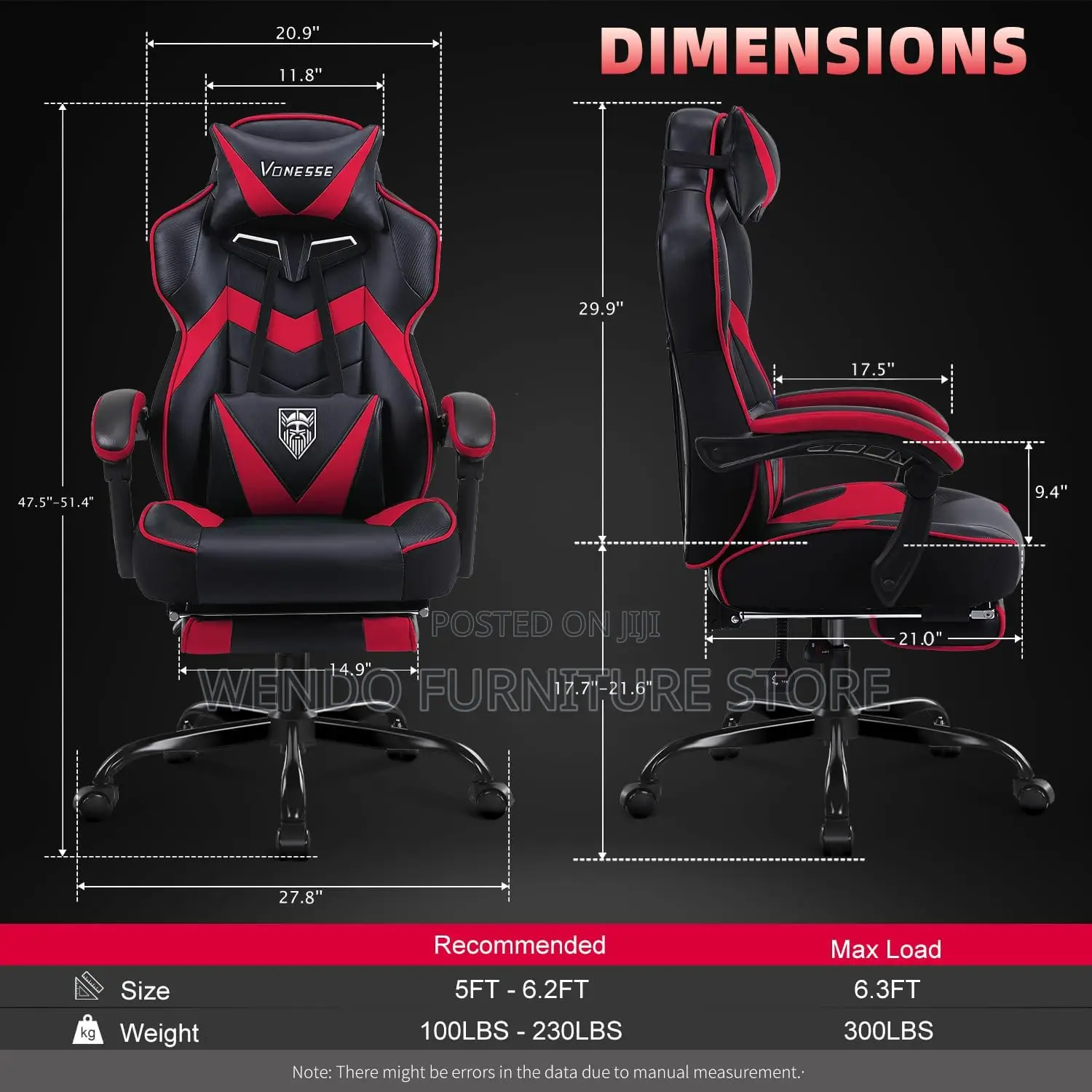Office Chairs; Adjustable Office Studio Leather Gamers Chairs