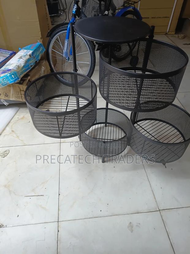 4-Tier Round Storage Rack – Metal Organizer - main view