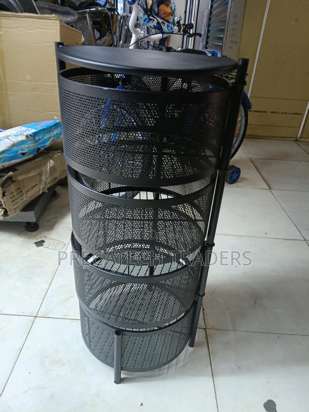 4-Tier Round Storage Rack – Metal Organizer - thumbnail 2