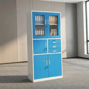 Office Cabinet : Blue Cabinet for Storage With in-Built Safe