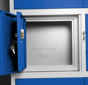 Office Cabinet : Blue Cabinet for Storage With in-Built Safe