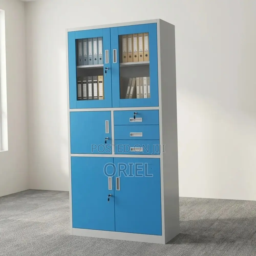 Office Cabinet : Blue Cabinet for Storage With in-Built Safe