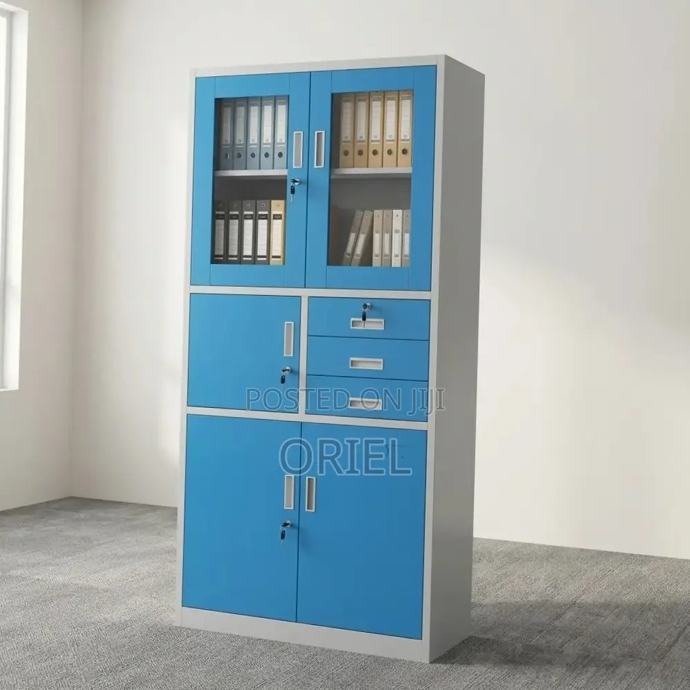 Office Cabinet : Blue Cabinet for Storage With in-Built Safe
