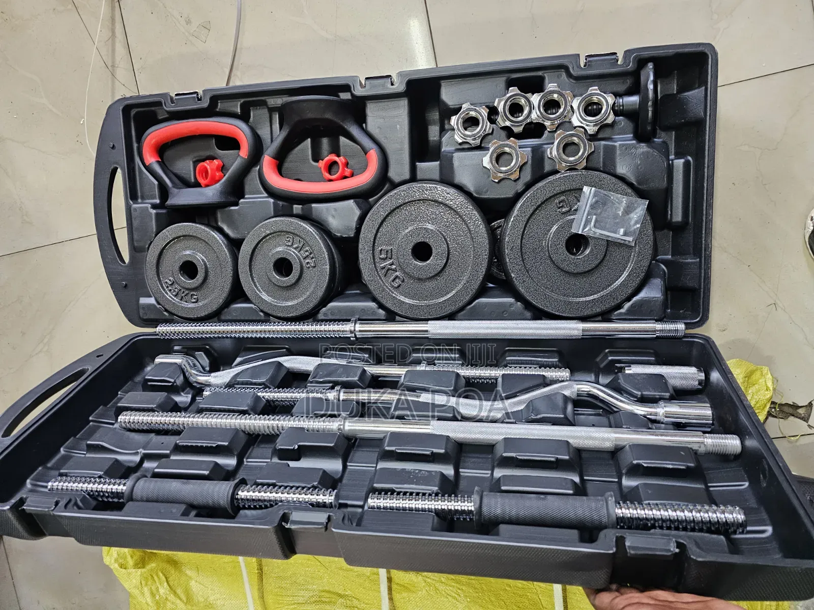58kg Adjustable Dumbbell and Barbell Set With Case
