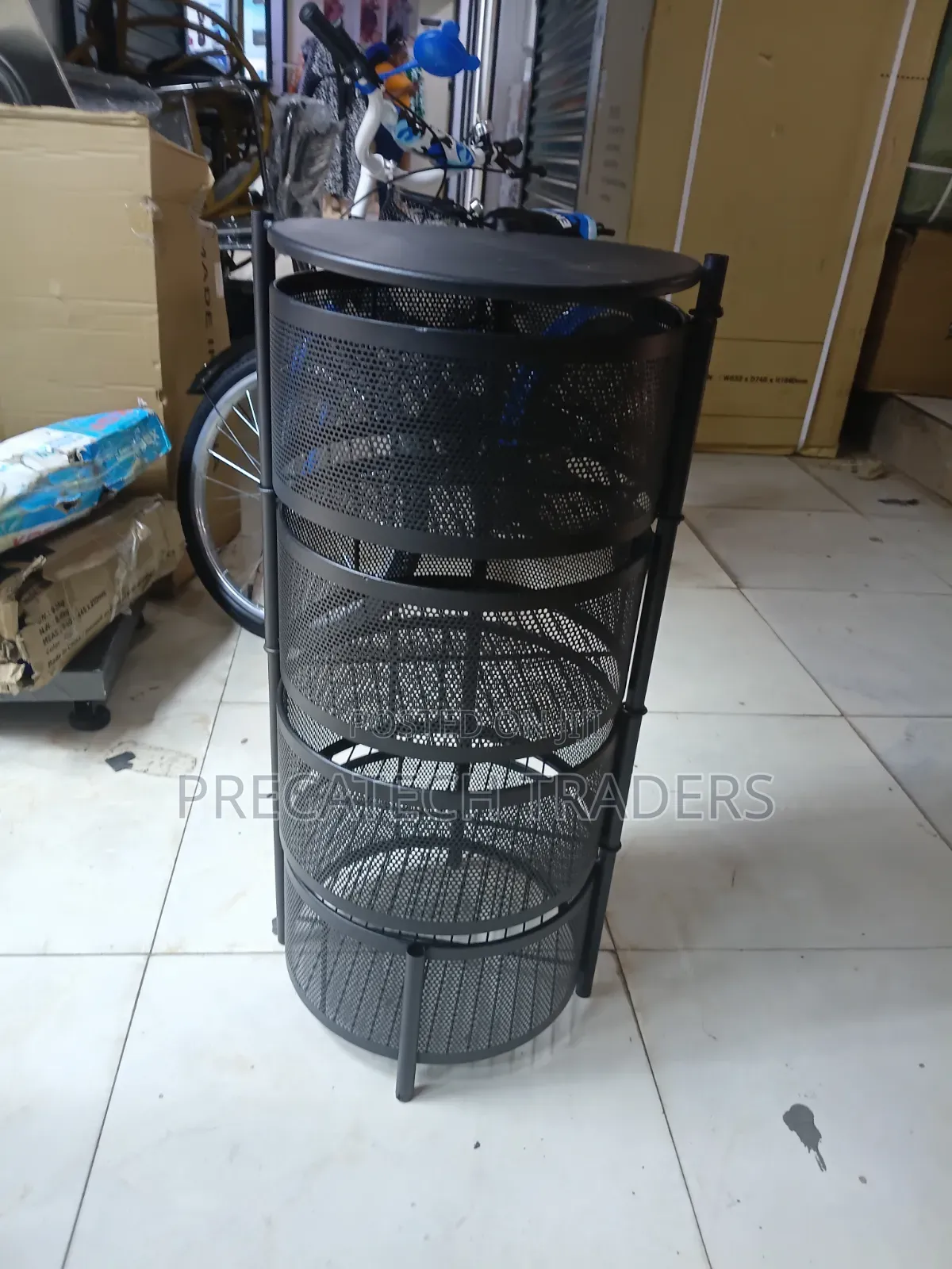 4-Tier Round Fruit Rack Basket Stand