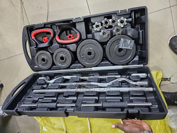 58kg Adjustable Dumbell and Barbell Set With Kettle Bell