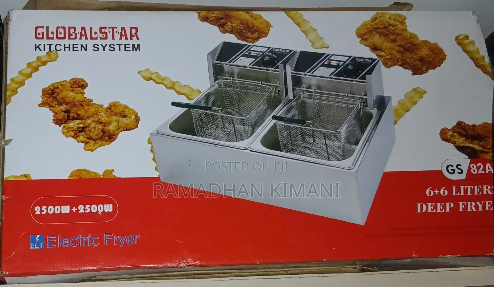 Globalstar GS-82A, Dual-Tank Electric Deep Fryer 12-LTS (6lts + 6lts)