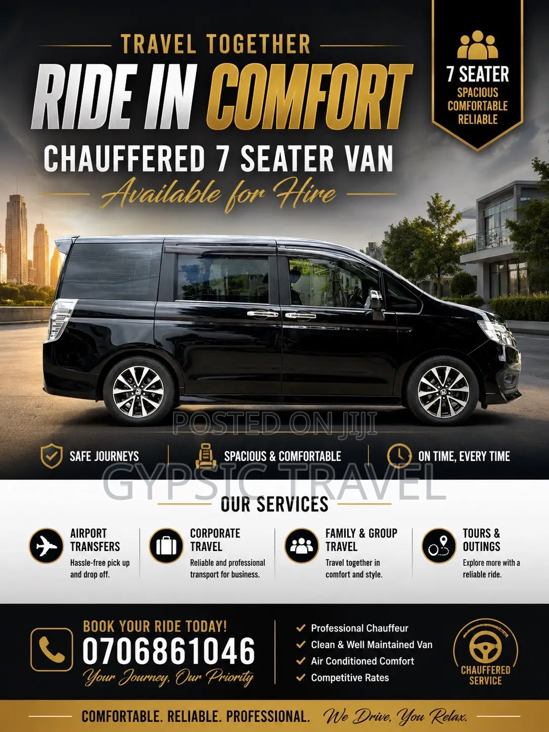 7 Seater Van Available for Chauffered Hire