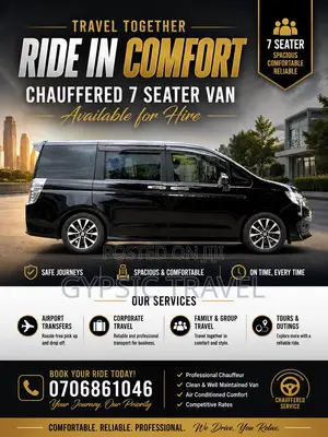 7 Seater Van Available for Chauffered Hire