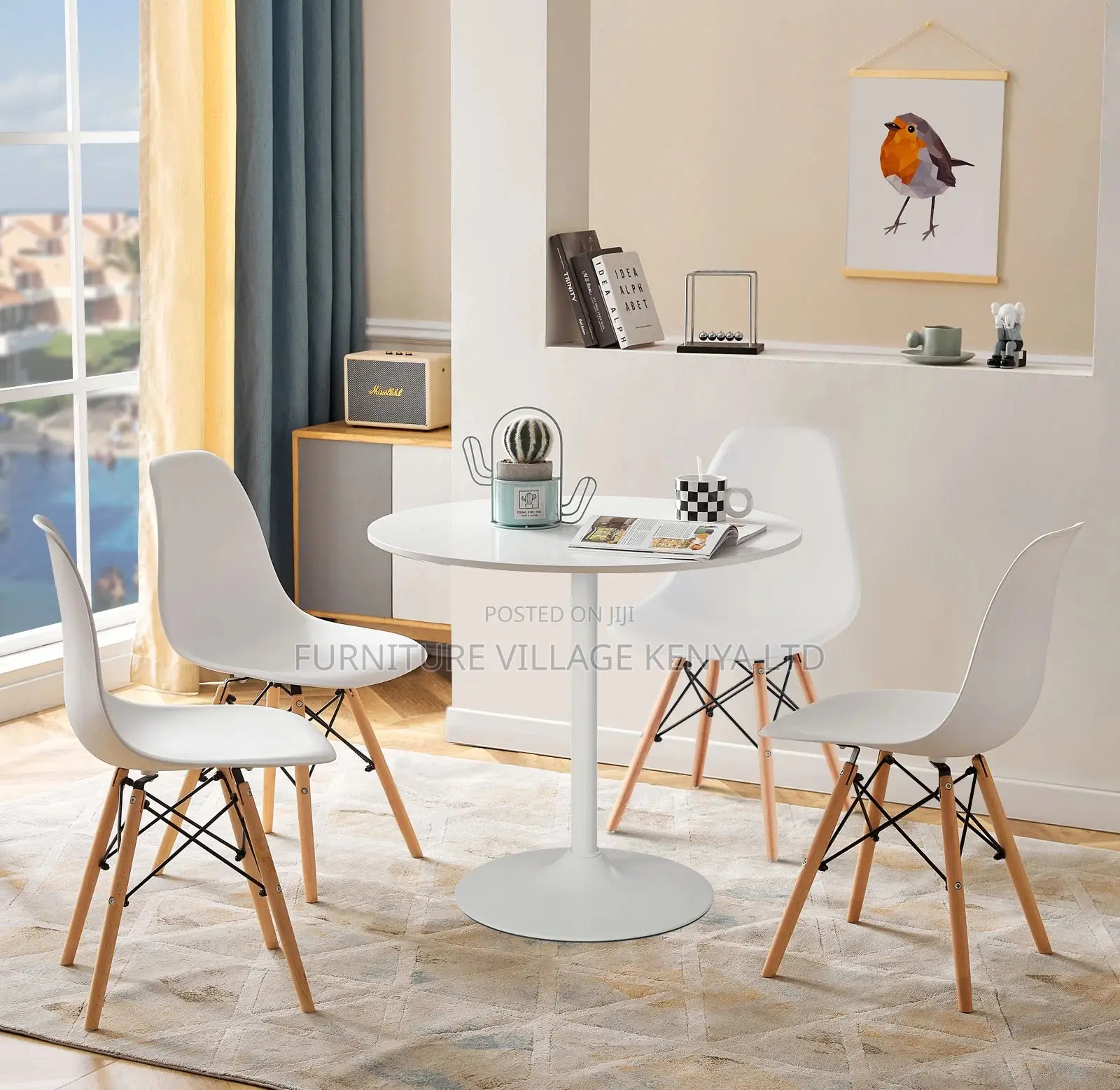 Dining Set; 4 Seater Eames Modern Dining Set(imported)