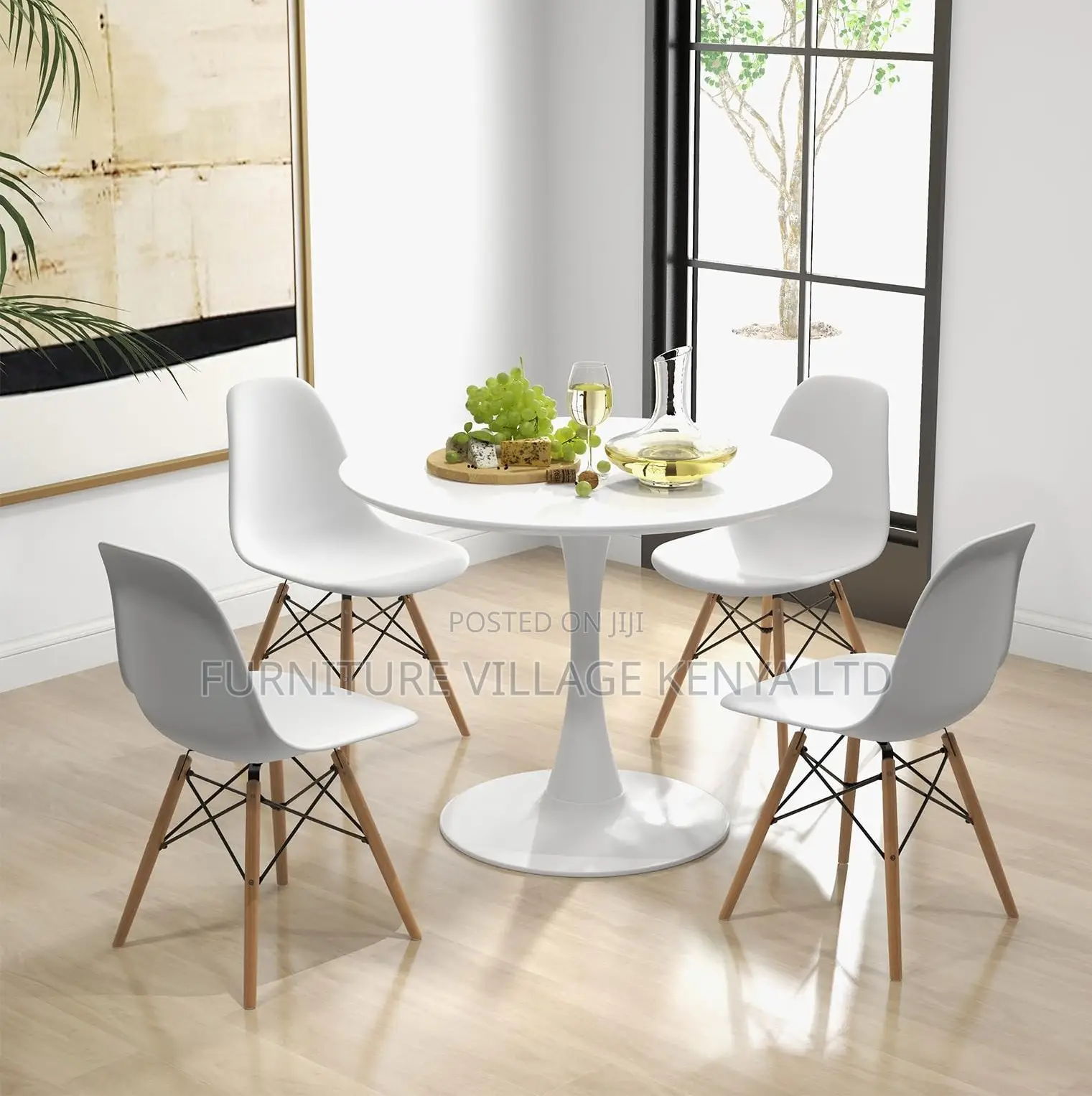 Dining Set; 4 Seater Eames Modern Dining Set(imported)