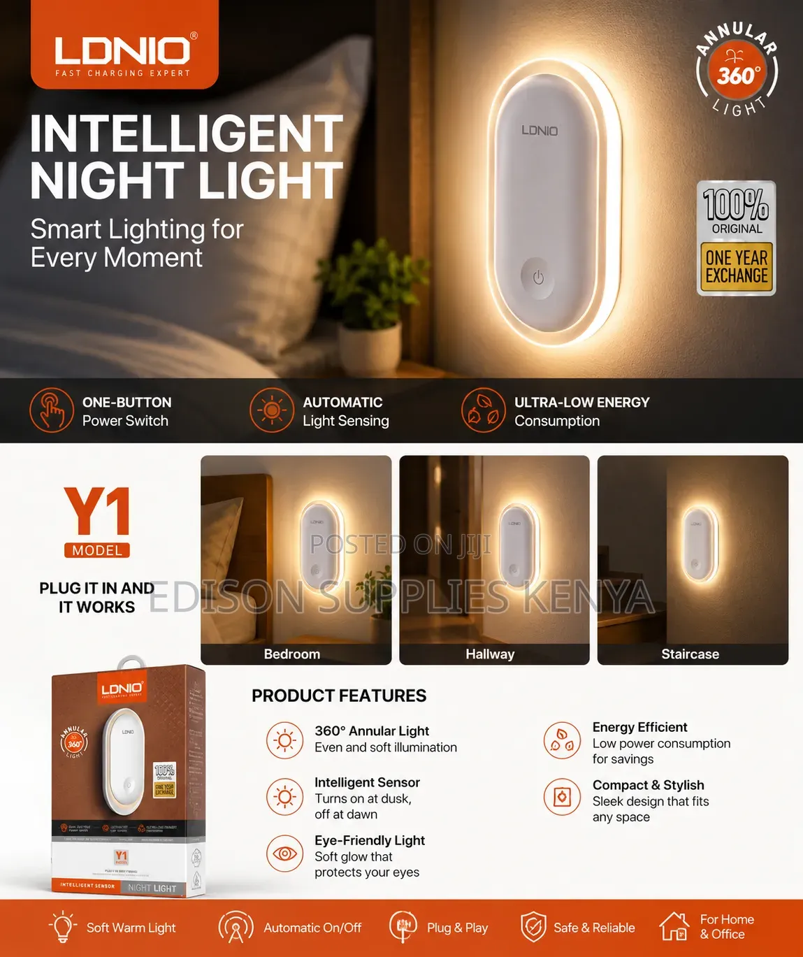 Intelligent Sensor Night Light Portable Automatic LED Night Wall Light