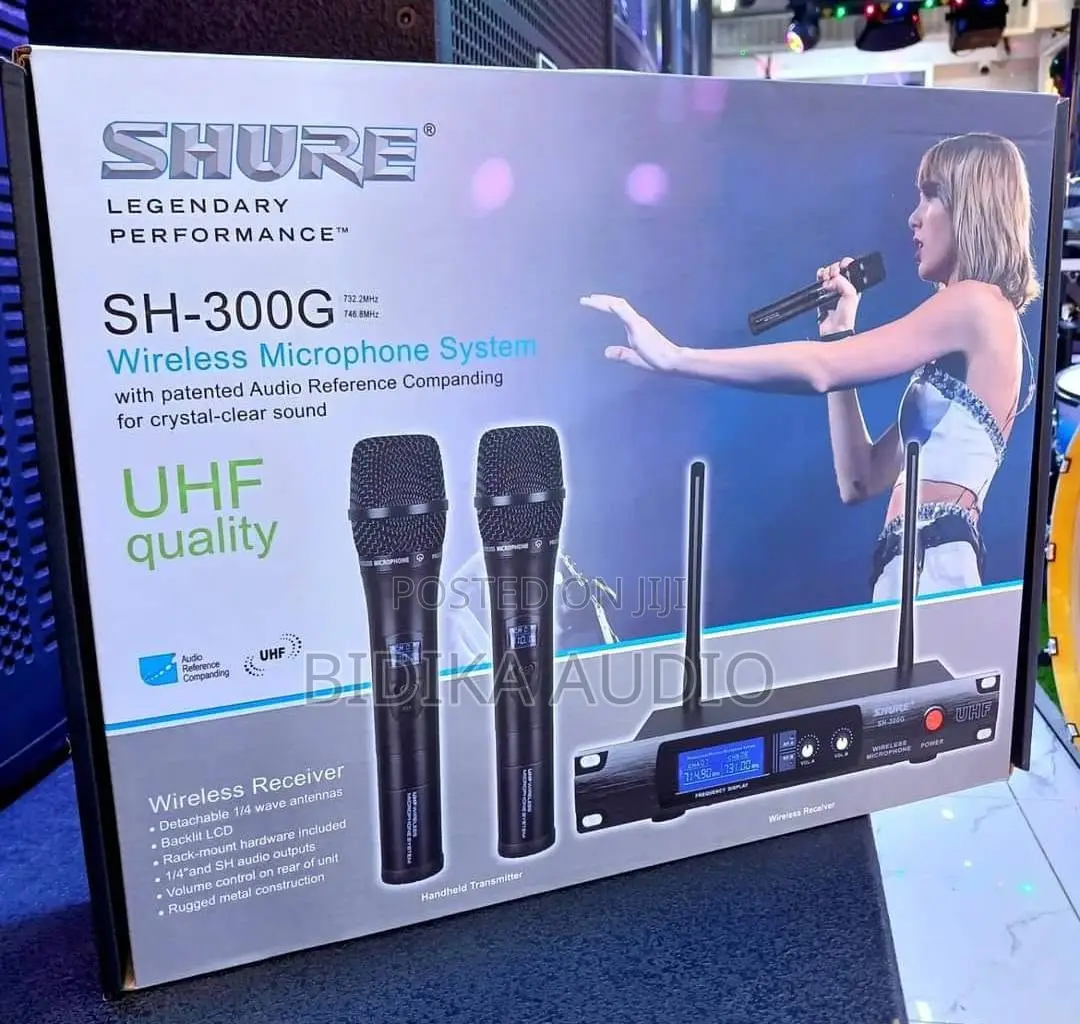Shure SH-300G Dual-Channel UHF Wireless Microphone System With 2 Hand