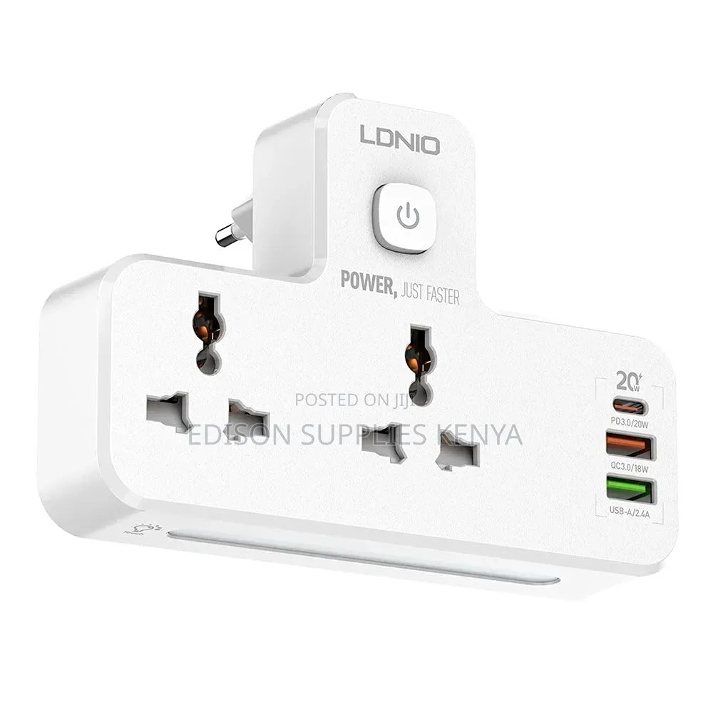 LDNIO Fast Charging Wall Socket, 2 Way Power Socket
