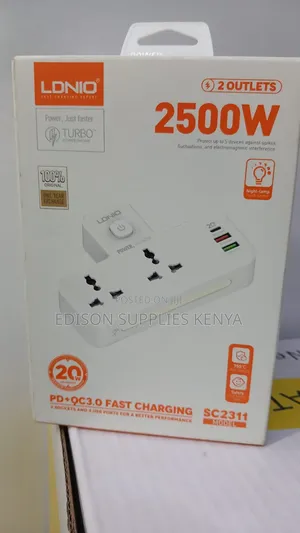 LDNIO Fast Charging Wall Socket, 2 Way Power Socket