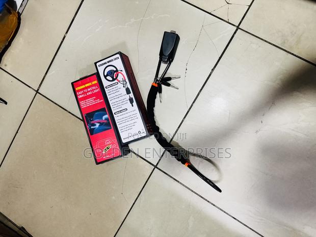 Universal Car Steering Wheel Security Lock With Steel Cable - thumbnail 2