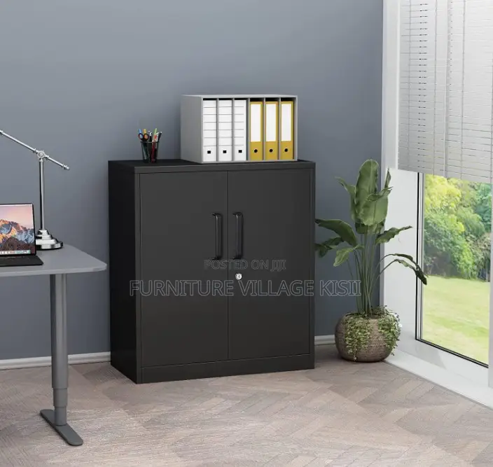 Cabinet: 2- Door Credenza Wooden Cabinet