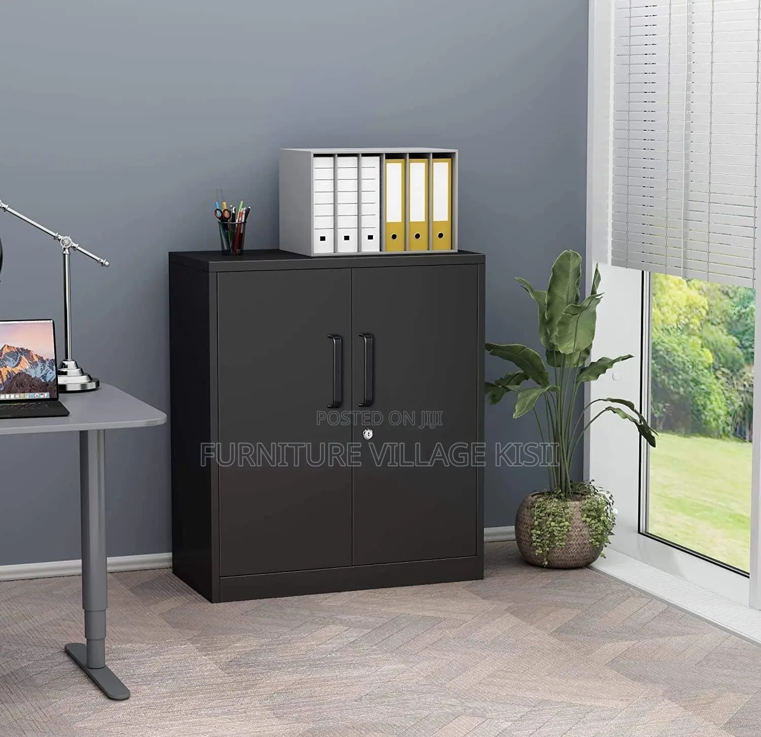 Cabinet: 2- Door Credenza Wooden Cabinet