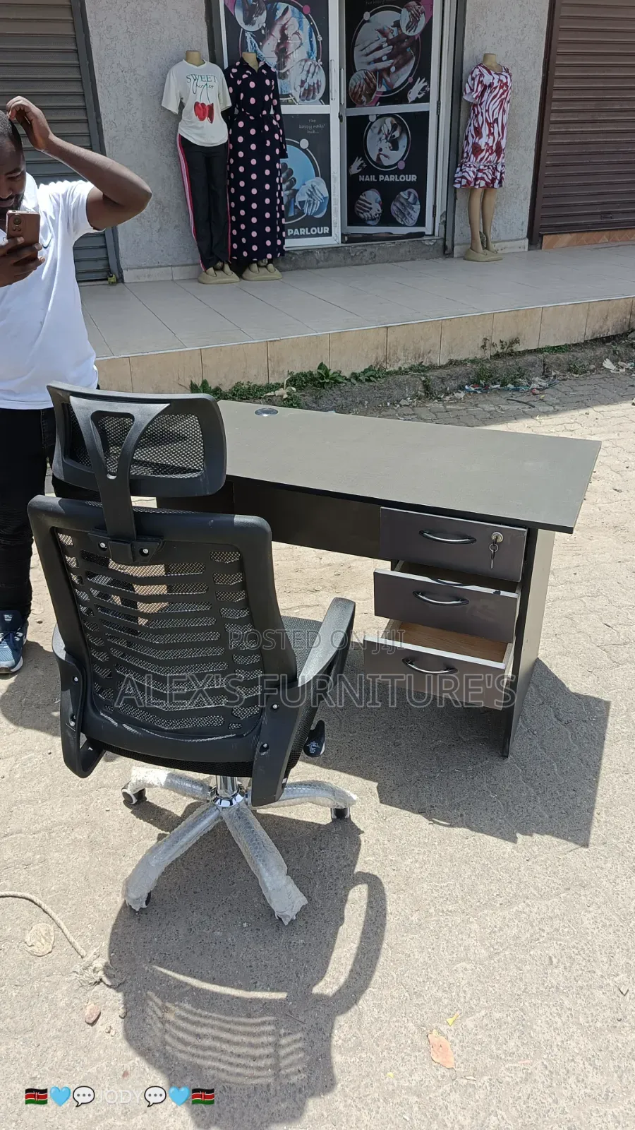 Computer Office Desk and Office Chairs