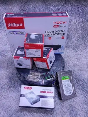 Dahua 4 CCTV Cameras Full Kit 2MP ( With Night Vision + 500GB)