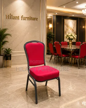 Elegant Red Upholstered Banquet/Conference Chair