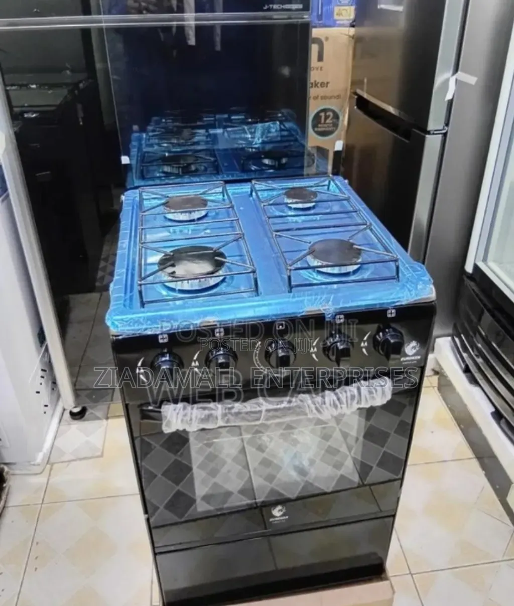 Colour Black Euroken Full Gas Cooker. Full Four Burner Cooker