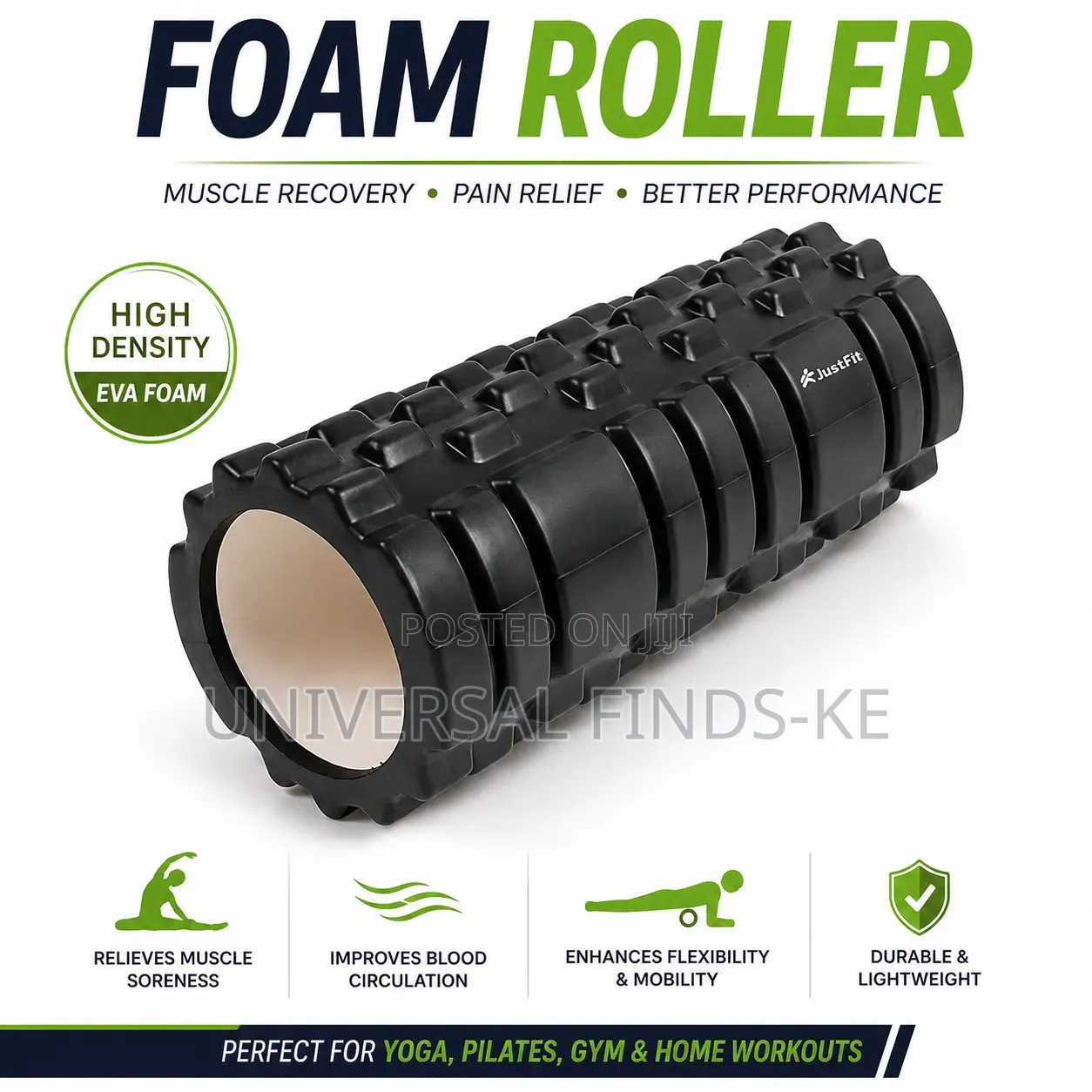 Textured Foam Roller Massage Roller - 33cm